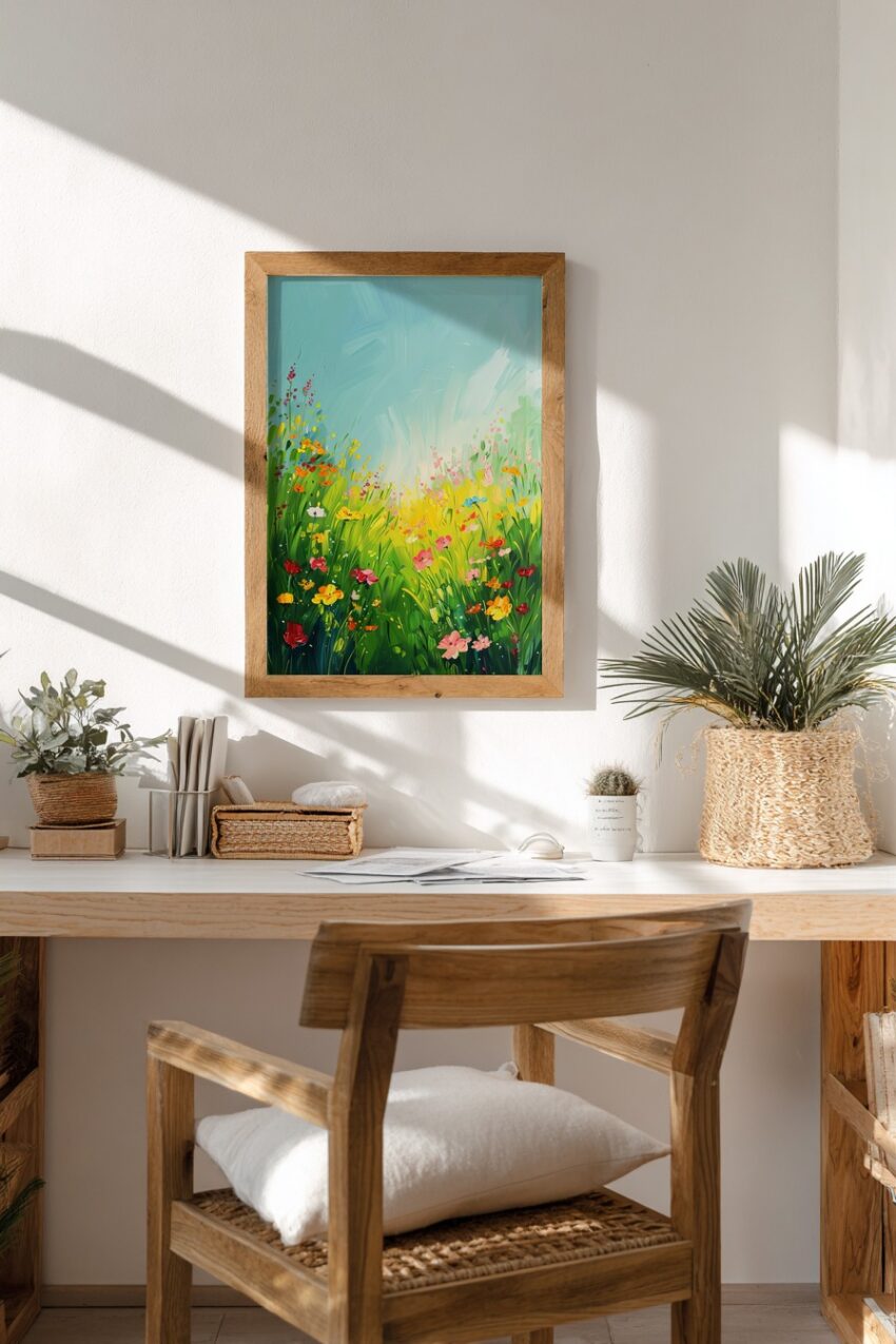 Malerei Poster Blumenwiese bunt lebendig sommerlich