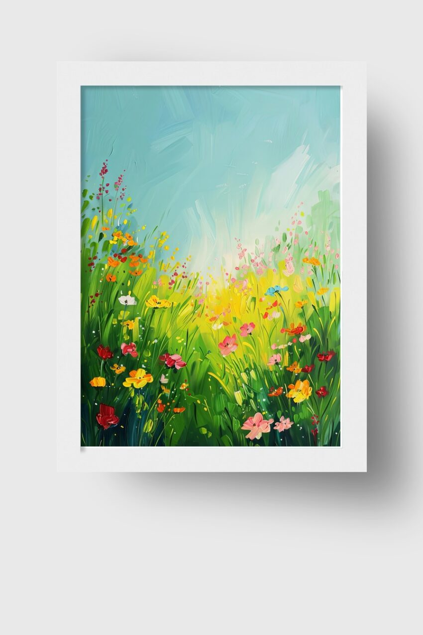 Malerei Poster Blumenwiese bunt lebendig sommerlich