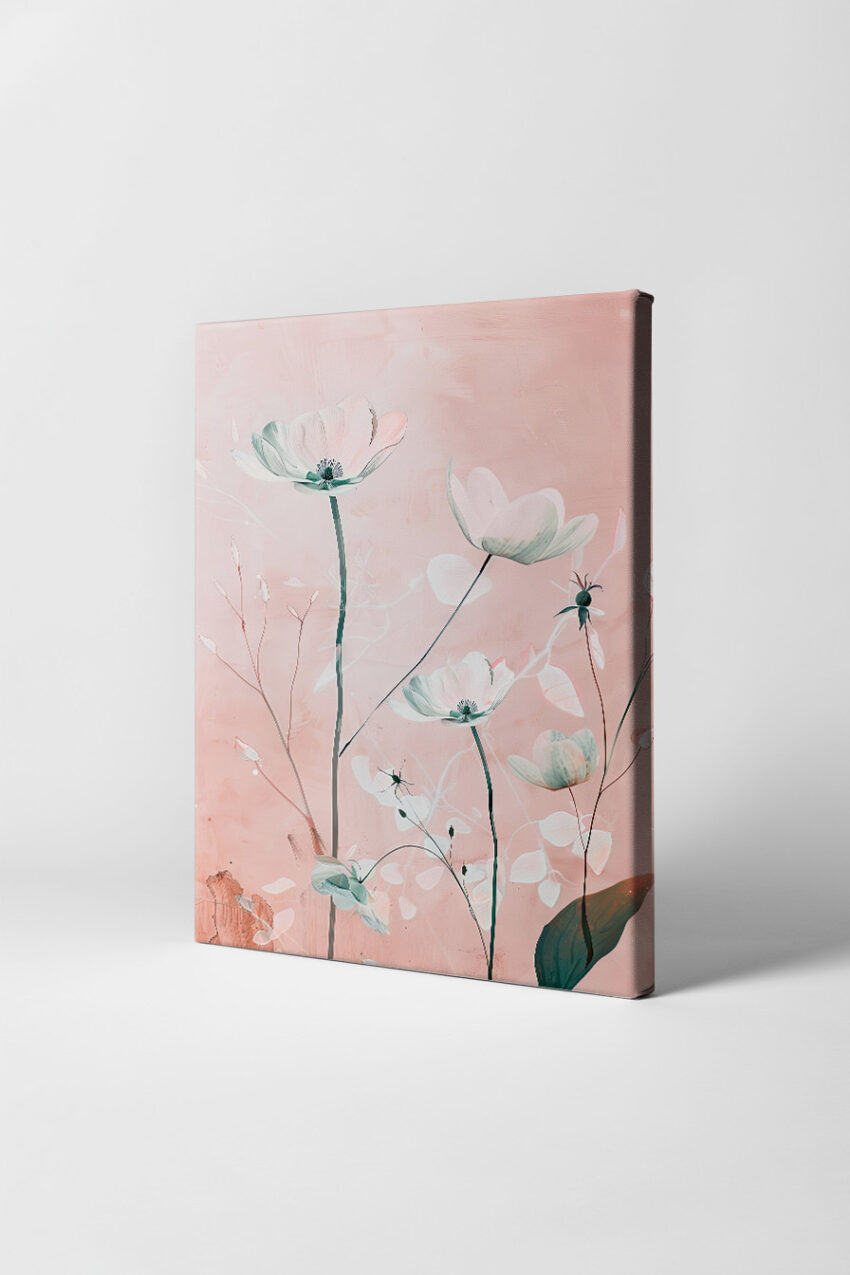 Illustration Poster Anemonen zart rosa