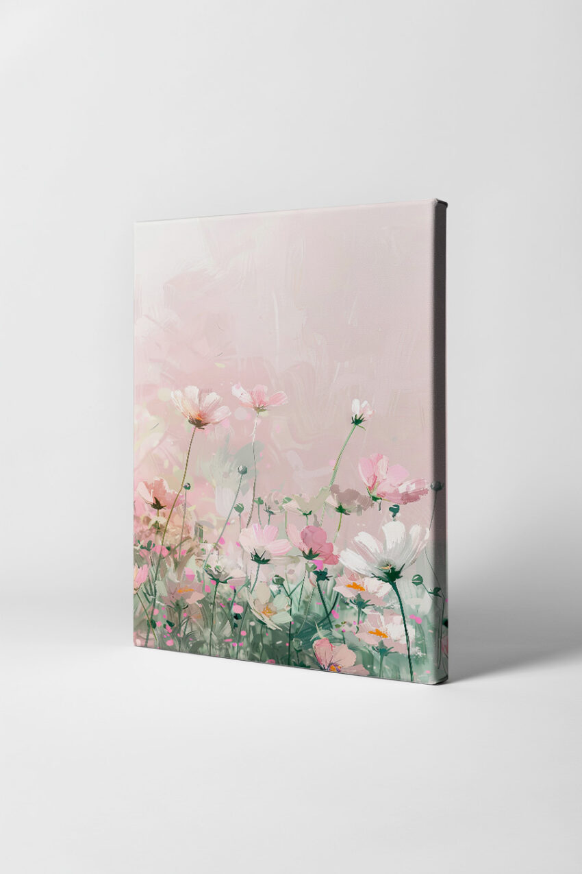 Digitale Kunst Poster Wildblumenwiese zart rosa grün