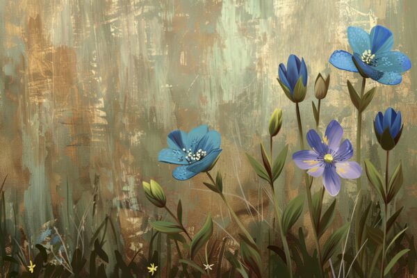 Blaue Blüten Poster