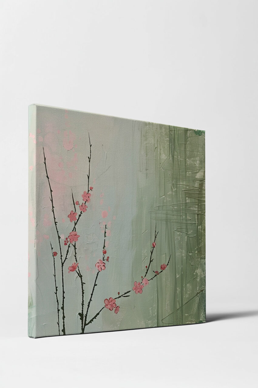 Illustration Poster Kirschzweig pastell zart rosa