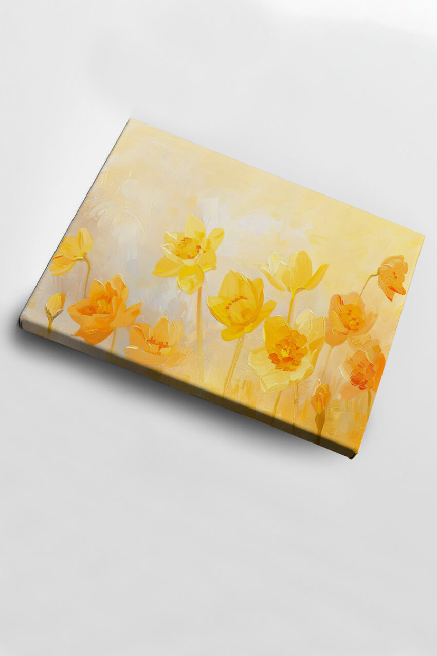 Malerei Poster Narzissen gelb minimalistisch