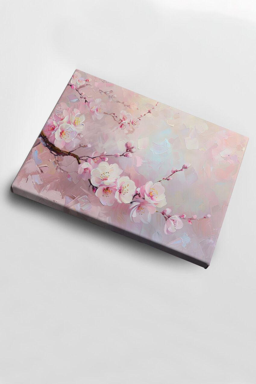 Malerei Poster Kirschblüte Pastell zart