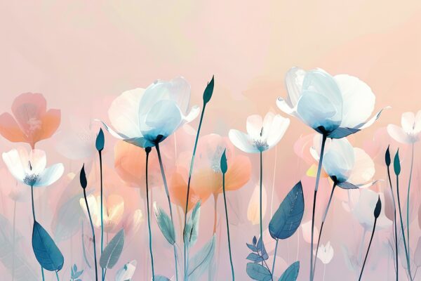 Weiße Blüten Detail Gerahmt