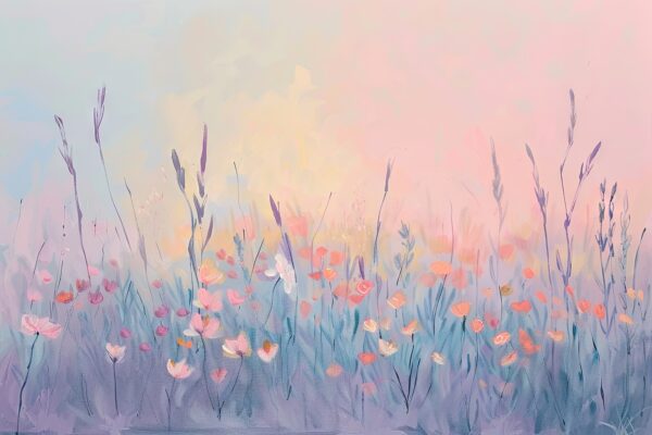 Blumenwiese Farbverlauf Gerahmt