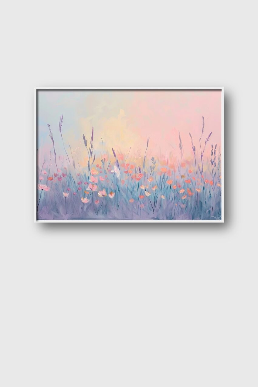 Malerei Poster Blumenwiese zart pastellfarben sanft