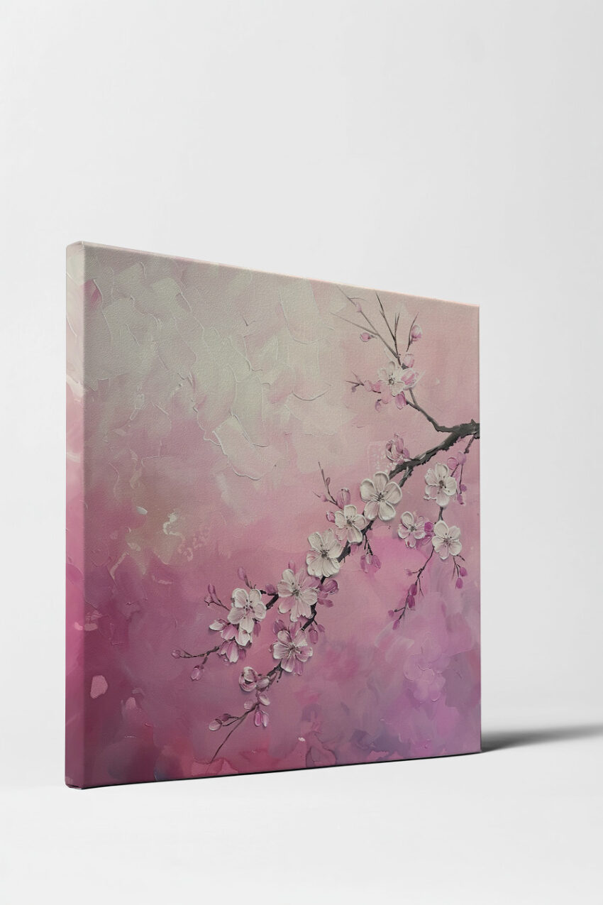 Illustration Poster Kirschzweig rosa pastell minimal