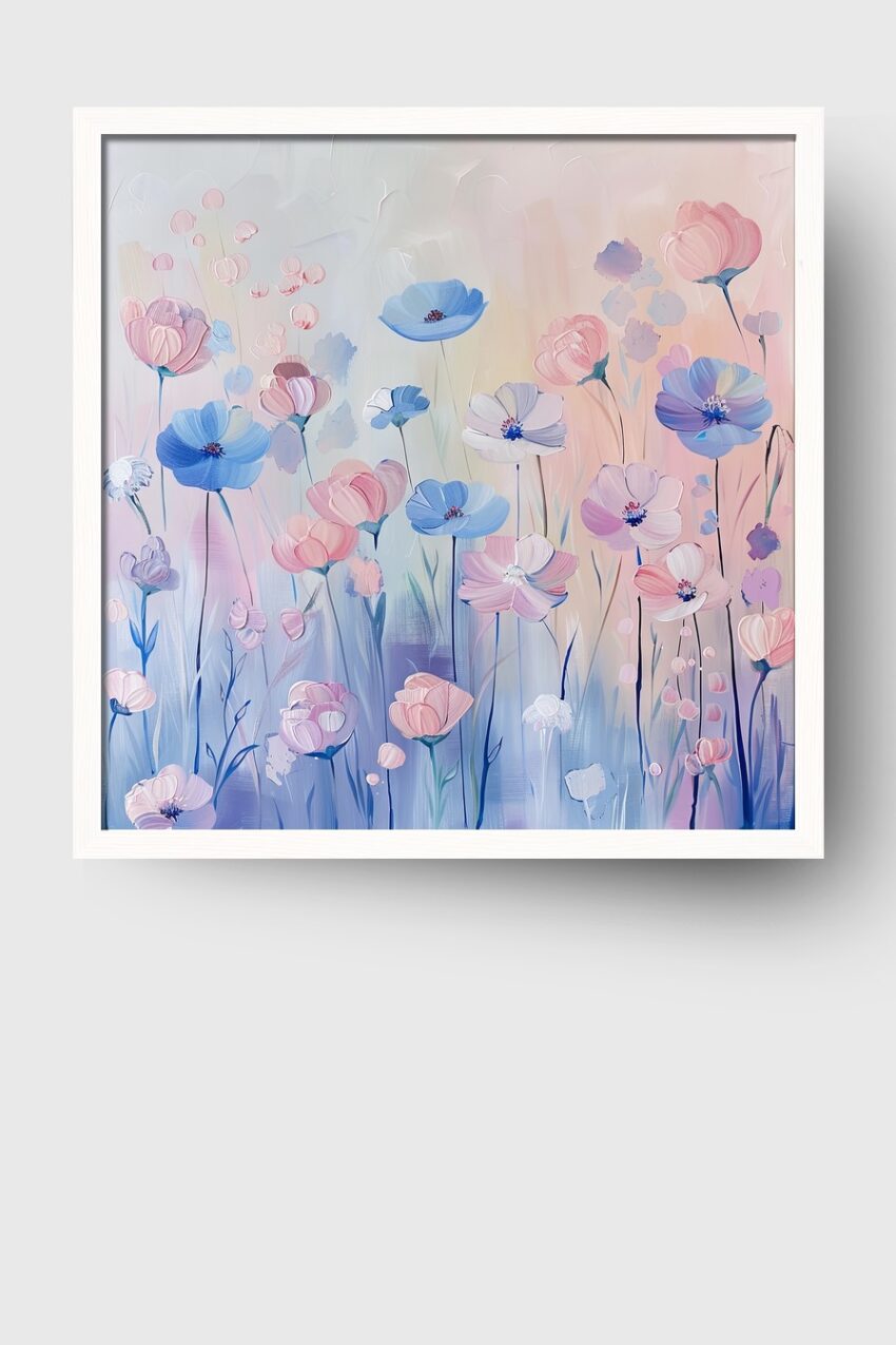 Malerei Poster Blumenwiese pastell zart floral
