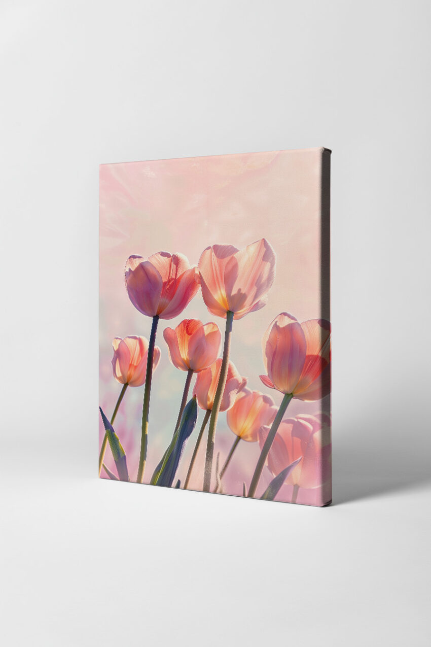Fotografie Poster Tulpen zart rosa Licht