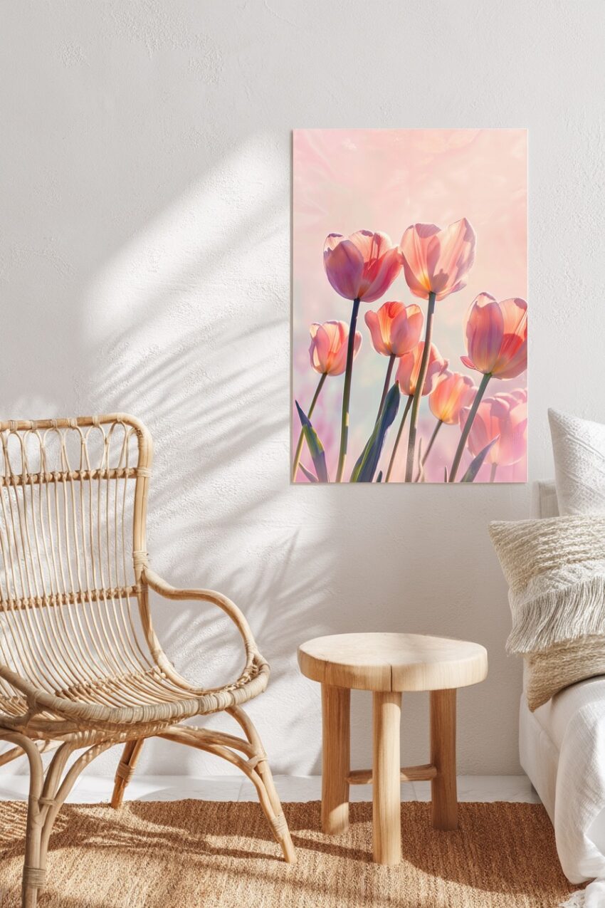 Fotografie Poster Tulpen zart rosa Licht