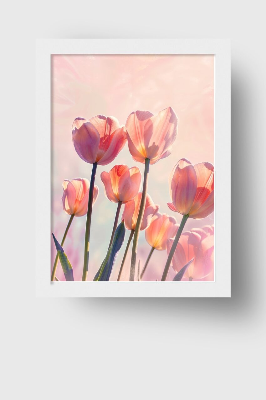 Fotografie Poster Tulpen zart rosa Licht