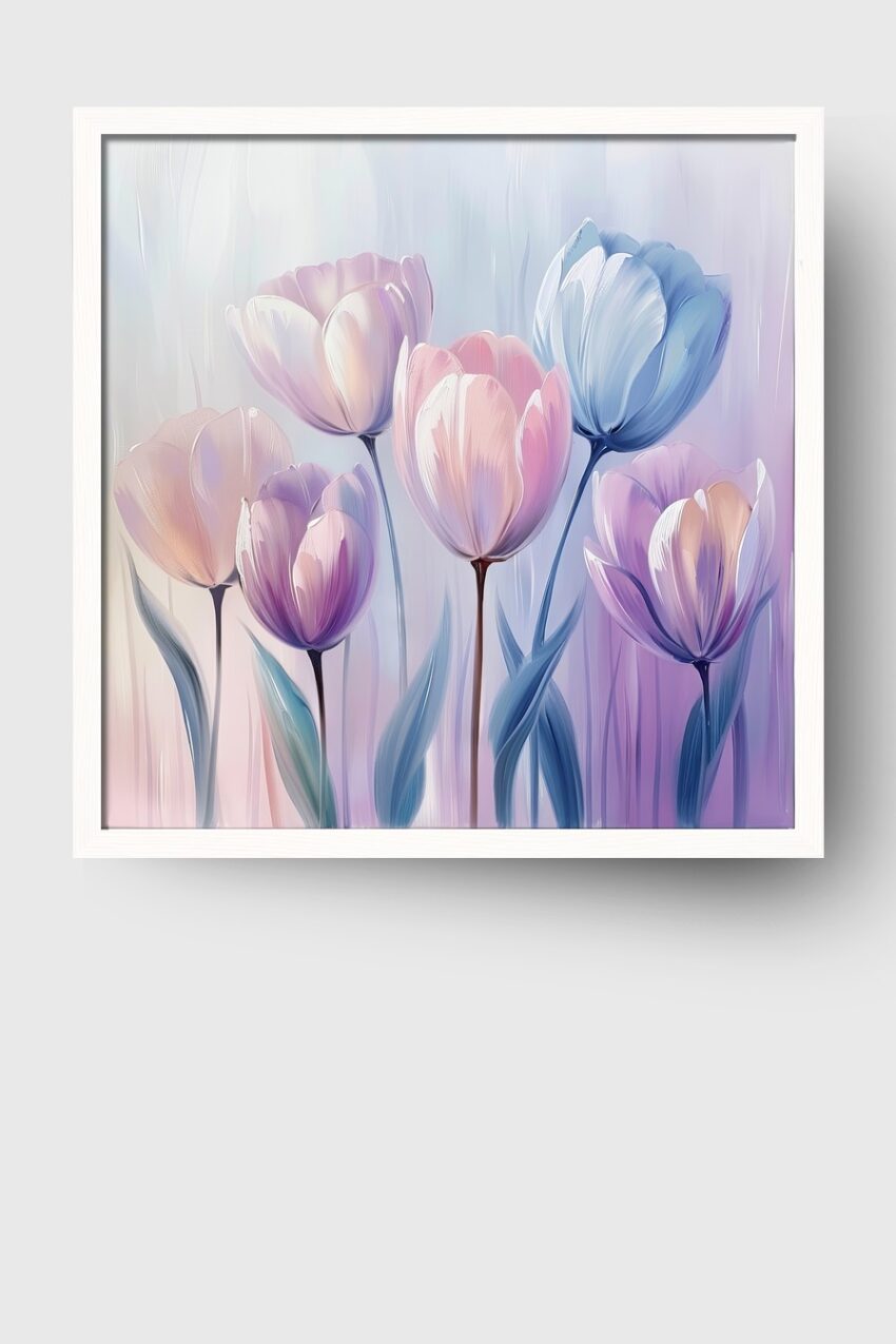 Digitale Kunst Poster Tulpen pastellfarben harmonisch