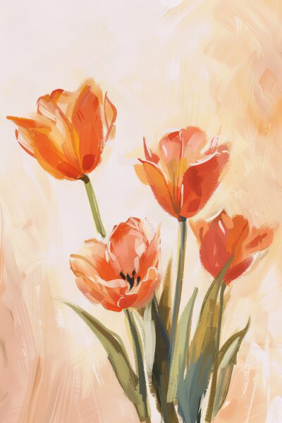 Tulpenstrauß Hell Gerahmt