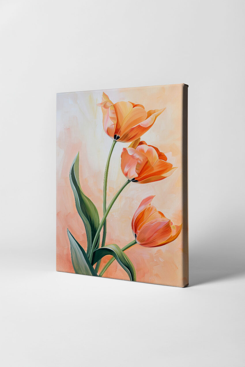 Digitale Kunst Poster Tulpe orange schwarze Mitte minimalistisch