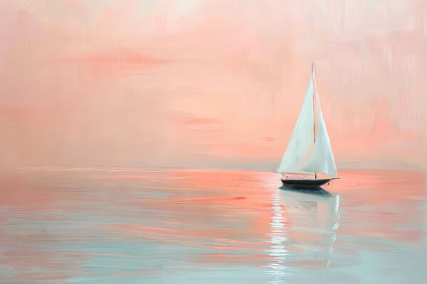 Segelboot Weiße Segel Poster