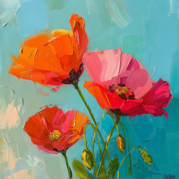 Mohnblumen Farbtupfer Gerahmt