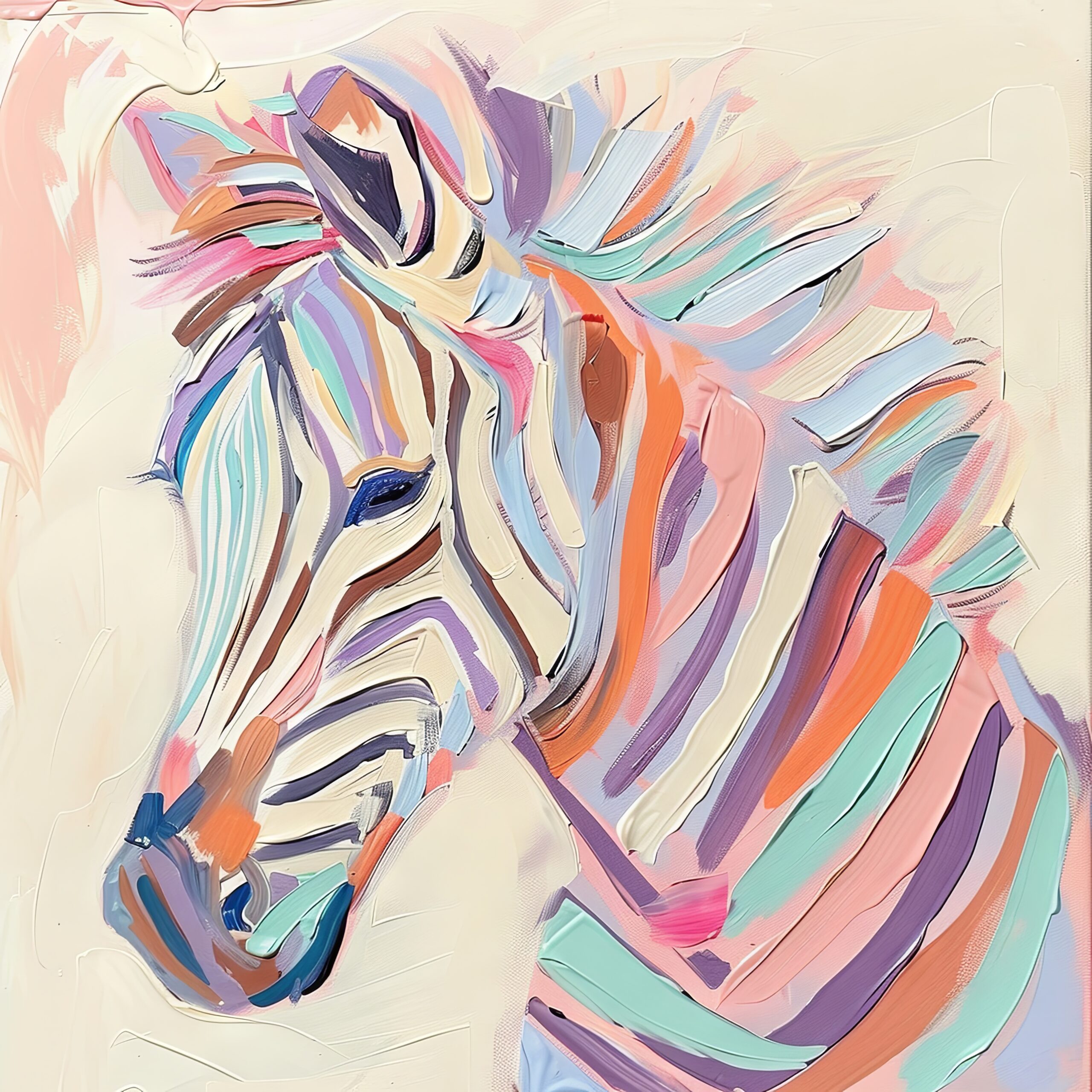 Digitale Kunst Poster Zebra bunt pastellfarben