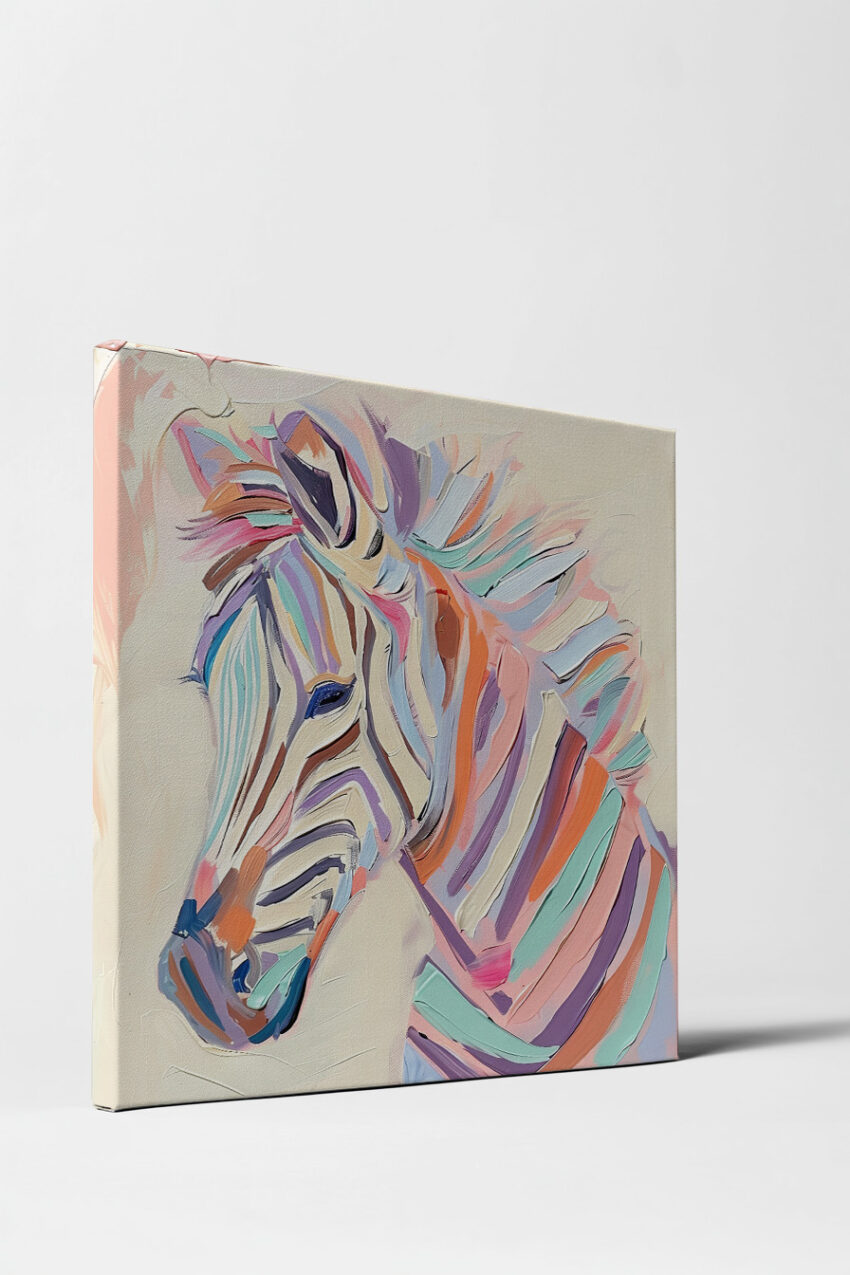 Digitale Kunst Poster Zebra bunt pastellfarben