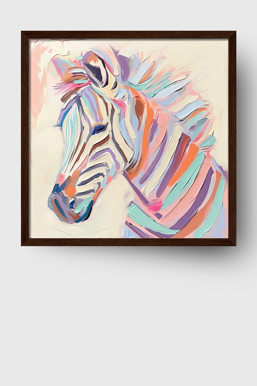 Digitale Kunst Poster Zebra bunt pastellfarben