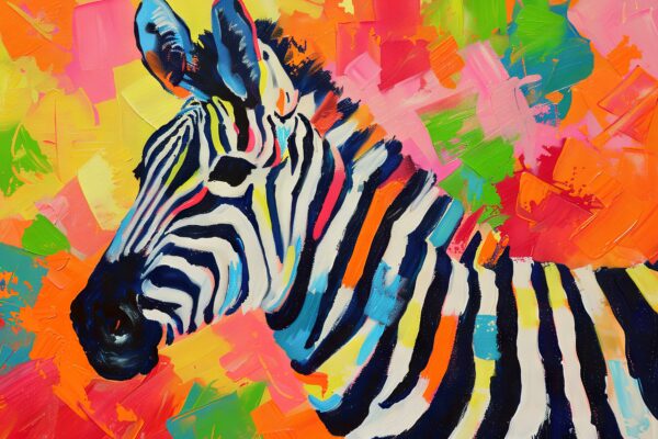 Zebra Neonfarben Poster