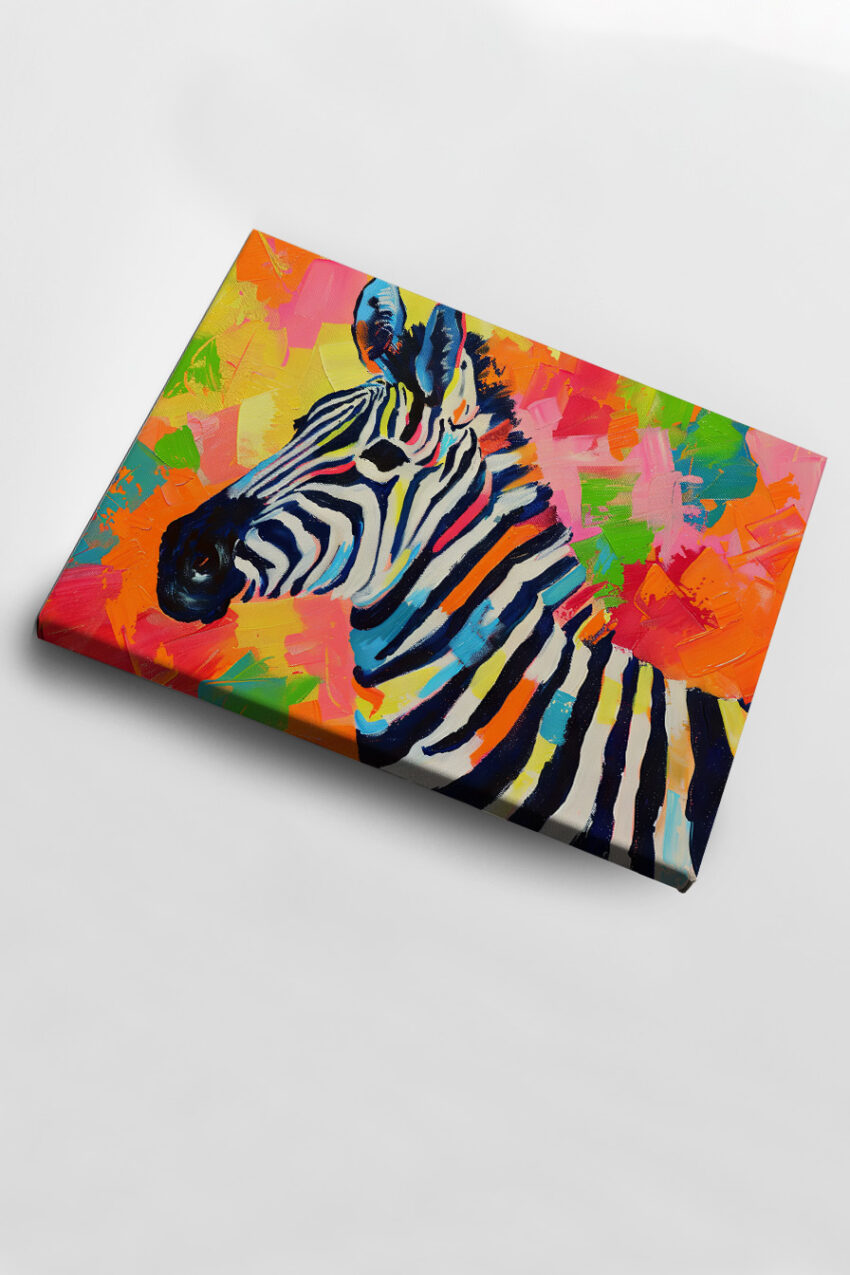 Digitale Kunst Poster Zebra bunt farbenfroh Kontrast