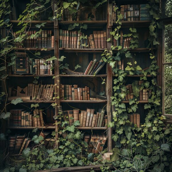 Bücherschrank Efeu Leinwandbild