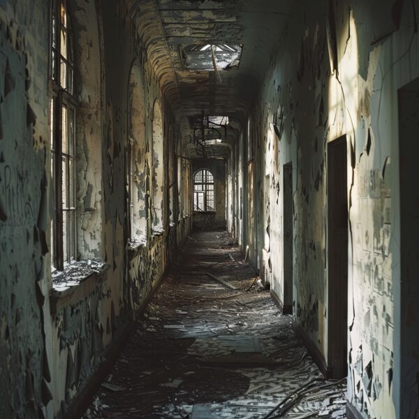 Verlassener Gang Fenster Poster