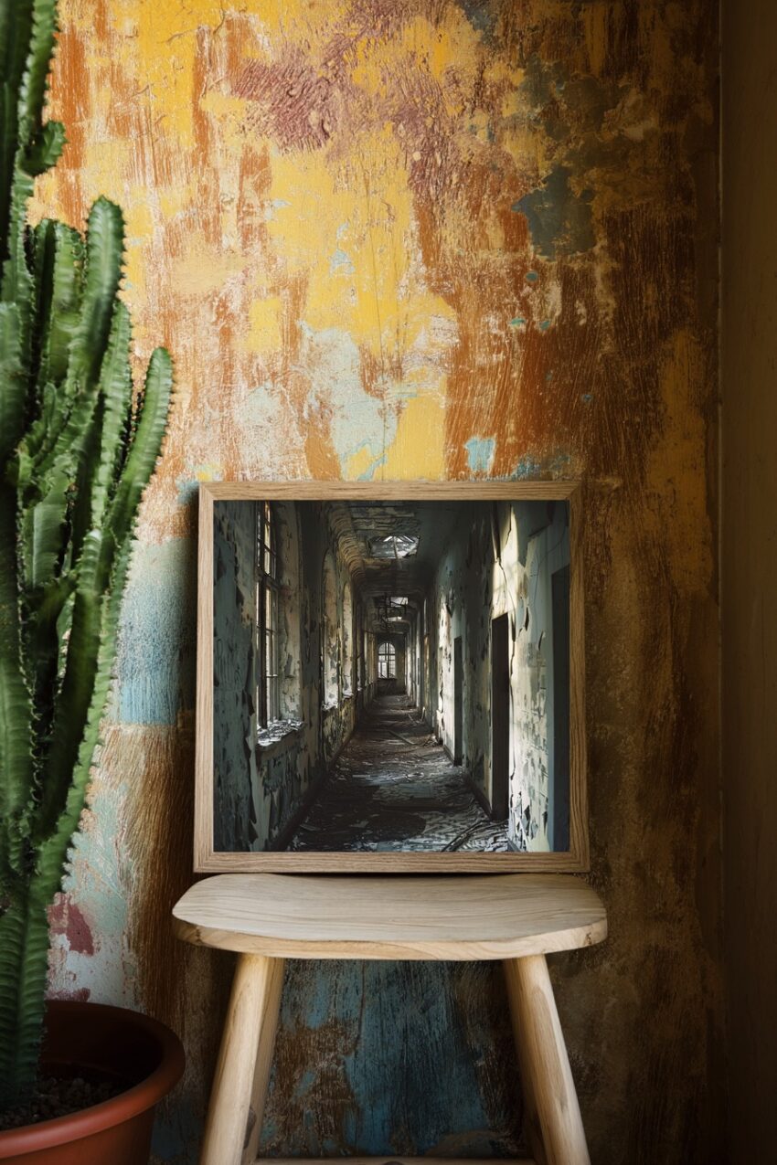 Fotografie Poster verlassener Gang düster alt