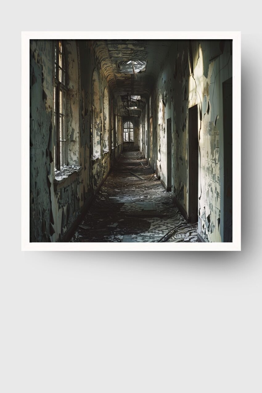 Fotografie Poster verlassener Gang düster alt