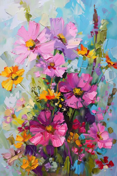 Blumenstrauß Wild Leinwandbild