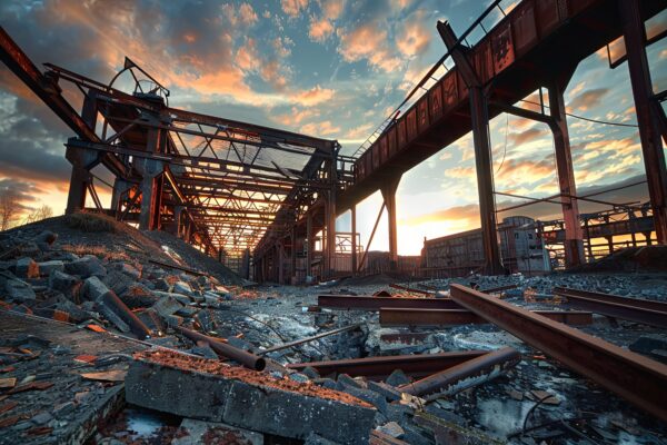 Industrie Ruine Leinwandbild