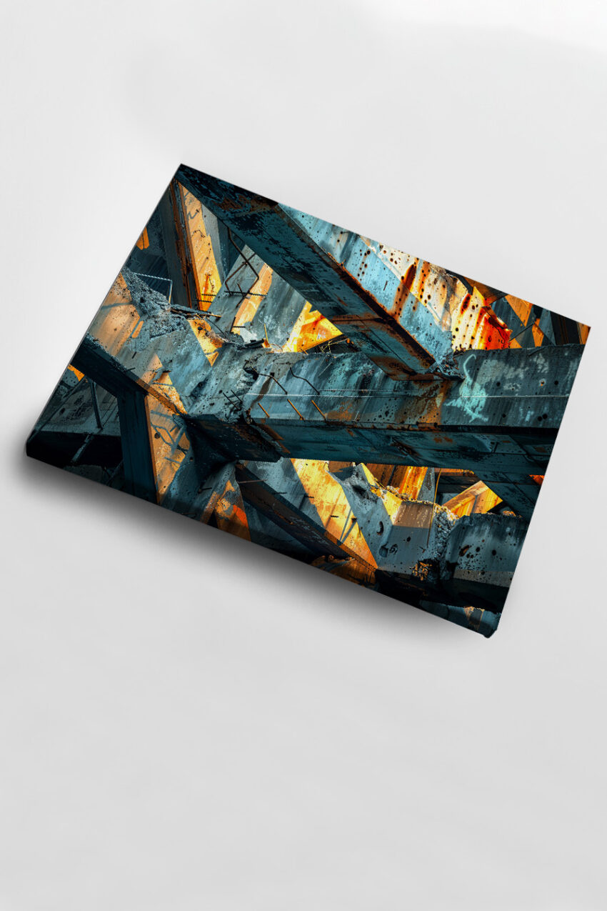 Fotografie Poster Betonstruktur rostig demoliert Industrie