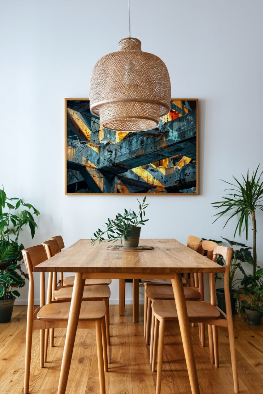 Fotografie Poster Betonstruktur rostig demoliert Industrie