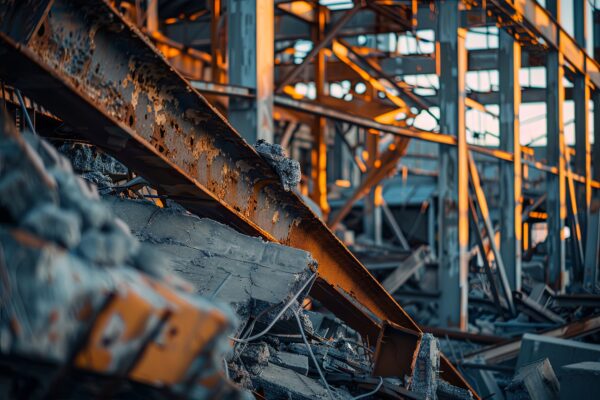Industrieruine Stahlträger Leinwandbild