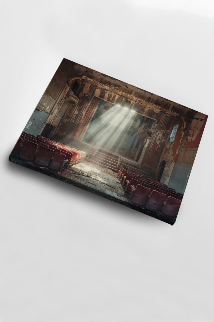 Fotografie Poster Verfallenes Theater Lichtstrahl Staub alt