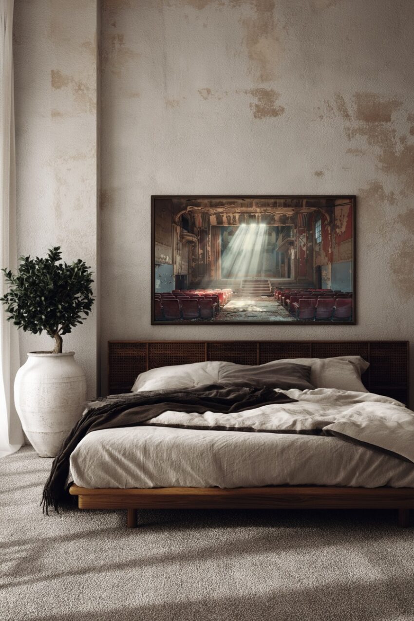 Fotografie Poster Verfallenes Theater Lichtstrahl Staub alt