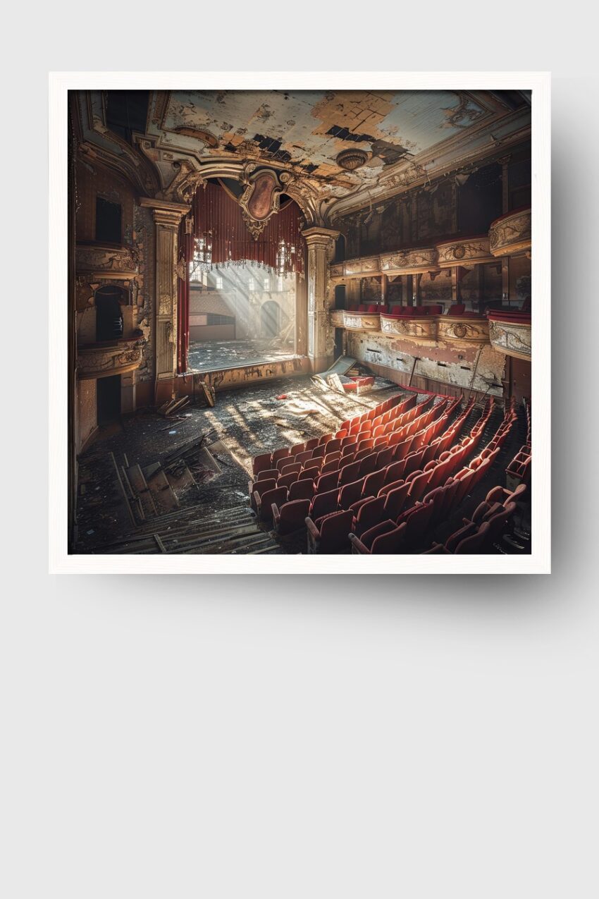 Fotografie Poster altes Theater verfallen Lichtstrahlen