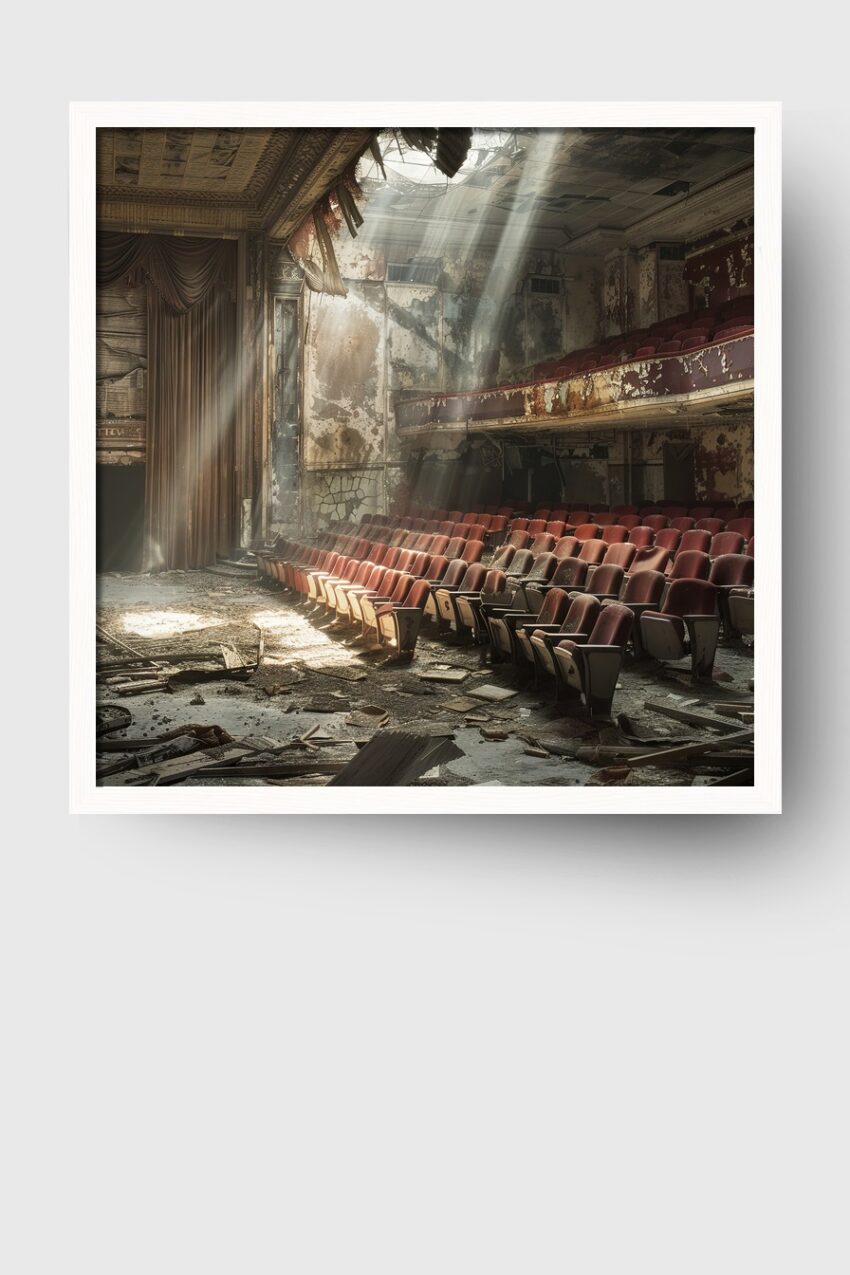 Fotografie Poster Verlassenes Theater Lichtstrahlen Staub