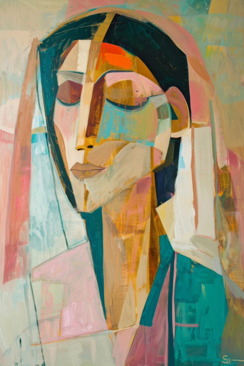 Malerei Poster Frau Gesicht abstrakt bunt