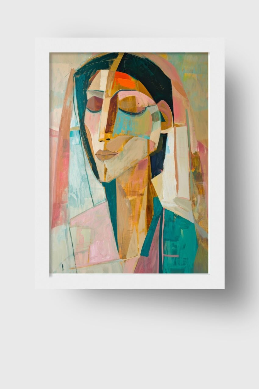 Malerei Poster Frau Gesicht abstrakt bunt