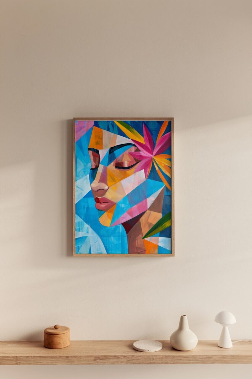 Digitale Kunst Poster Frau Gesicht bunt abstrakt farbig