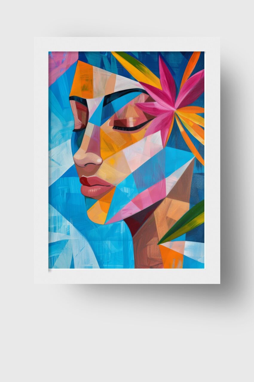 Digitale Kunst Poster Frau Gesicht bunt abstrakt farbig