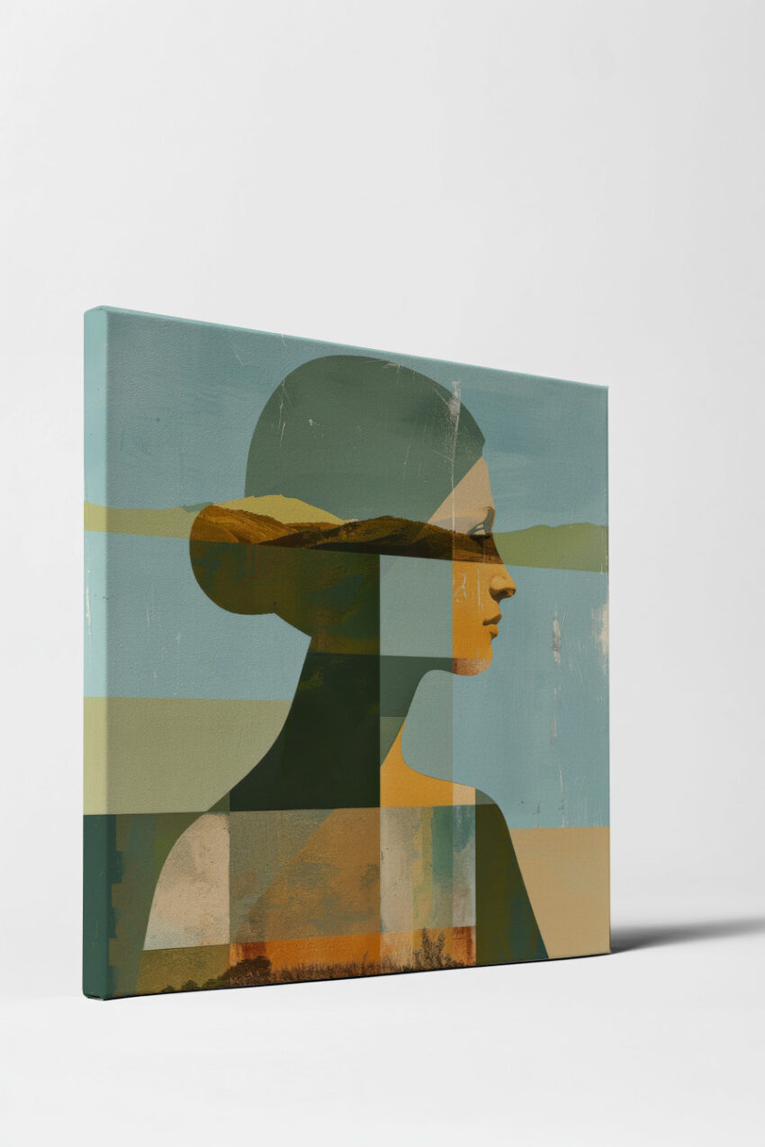 Digitale Kunst Poster frau Profil reduziert geometrisch