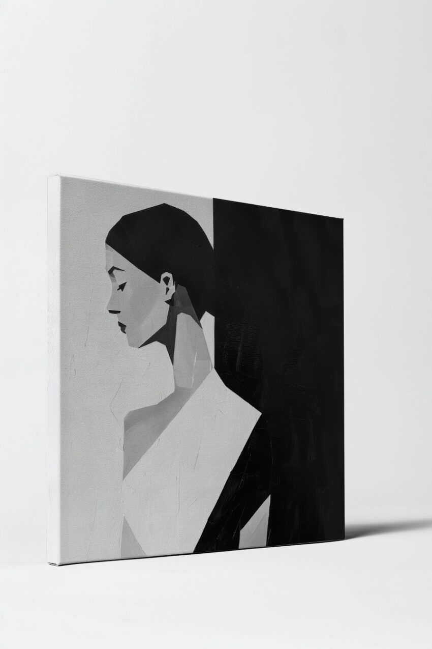 Grafikdesign Poster Frau schwarz-weiß kantig Kontrast