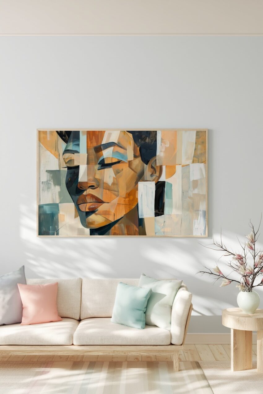 Digitale Kunst Poster Gesicht farbig abstrakt