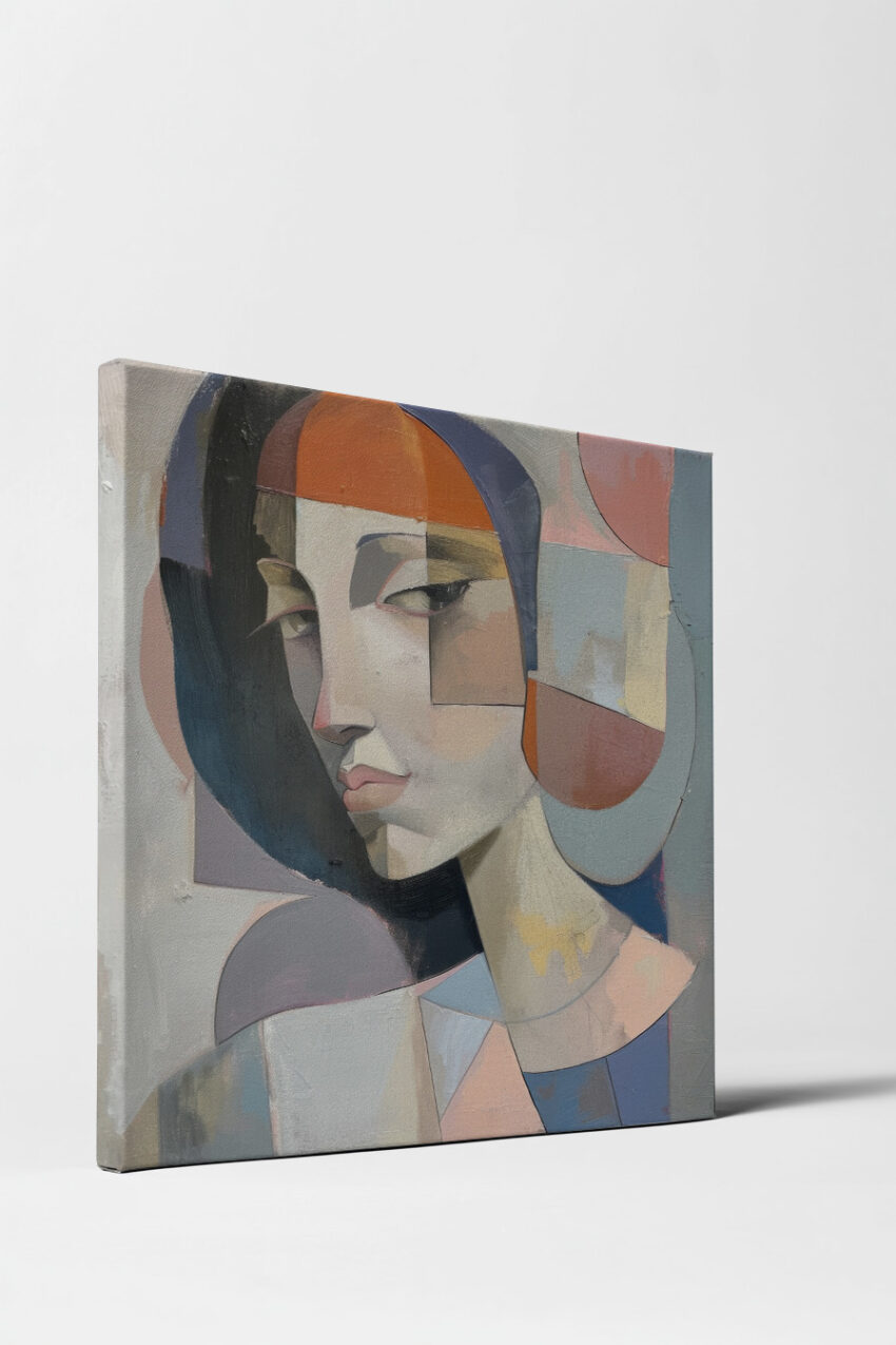 Abstrakt Poster Frau Gesicht geometrisch farbig