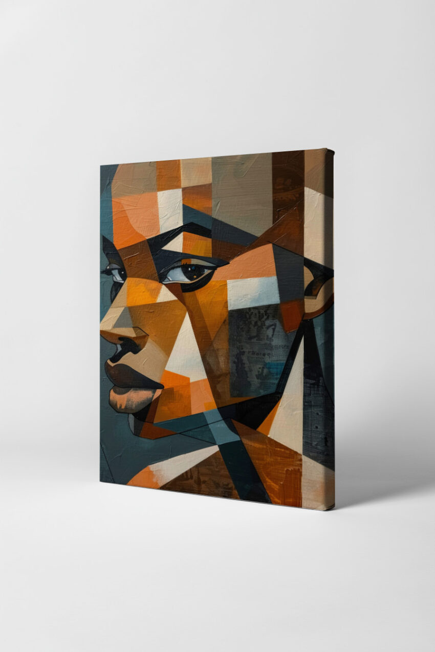 Kubismus Poster Frau Gesicht geometrisch farbig