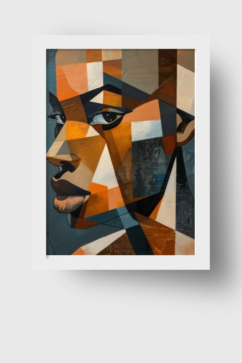 Kubismus Poster Frau Gesicht geometrisch farbig