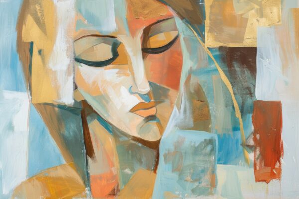 Frau Konturen Farbig Poster